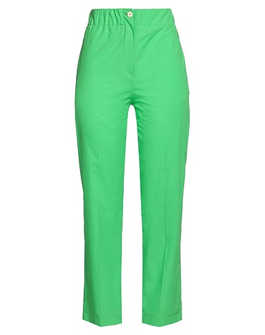 ALYSI Casual pants CRÈME Green 100% Cotton