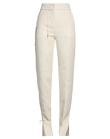 JACQUEMUS Casual trouser Beige 60% Linen, 26% Viscose, 14% Polyester