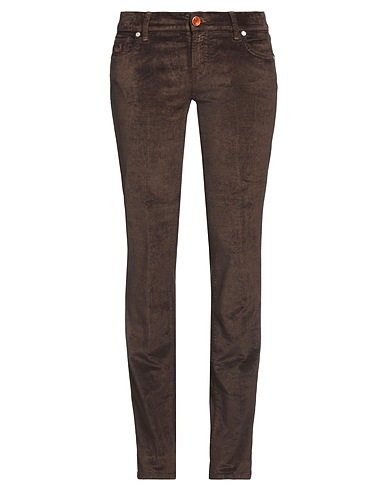 JACOB COHЁN Casual trouser Dark brown 52% Viscose, 45% Cotton, 3% Elastane