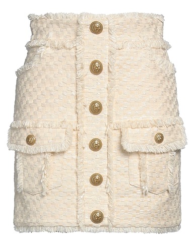 BALMAIN Mini skirt Ivory 70% Cotton, 23% Viscose, 5% Acrylic, 1% Metallic Polyester, 1% Polyester