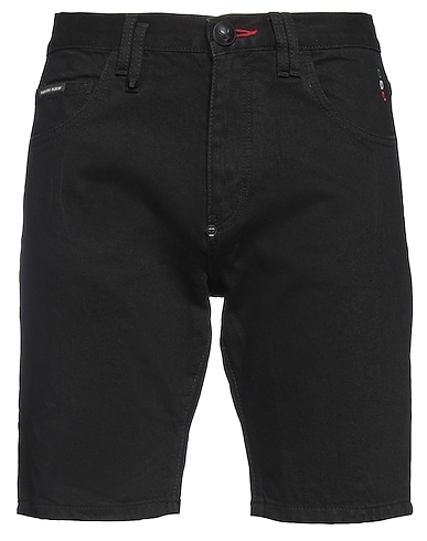 PHILIPP PLEIN Denim shorts Black 100% Cotton