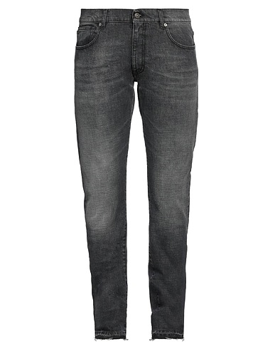 424 FOURTWOFOUR Denim trousers Charcoal 98% Cotton, 2% Elastane