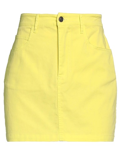 KONTATTO Mini skirt GIALLO 97% Cotton, 3% Elastane