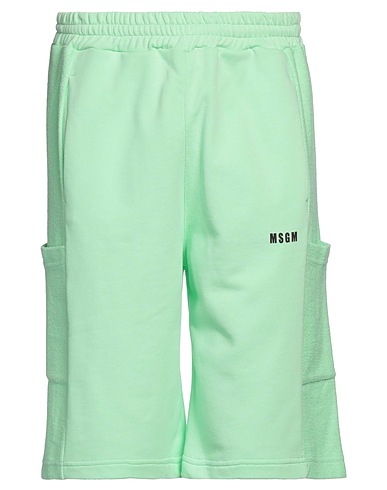 MSGM Shorts & Bermuda Green 100% Organic cotton