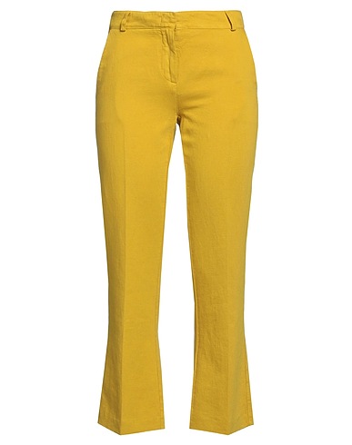 KILTIE Casual trouser Yellow 68% Cotton, 32% Linen