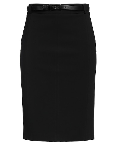 ANGELO MARANI Midi skirt Black 65% Viscose, 30% Polyamide, 5% Elastane