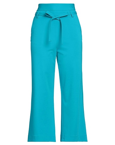 MERCI ITALIA Casual trouser Azure 63% Viscose, 32% Nylon, 5% Elastane, Cotton