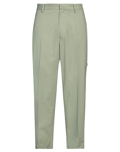 LARDINI Casual trouser Sage green 97% Cotton, 3% Elastane