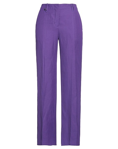 JACQUEMUS Casual trouser Purple 64% Viscose, 36% Linen