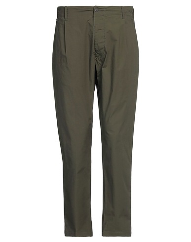 MESSAGERIE Casual trouser Military green 97% Cotton, 3% Elastane