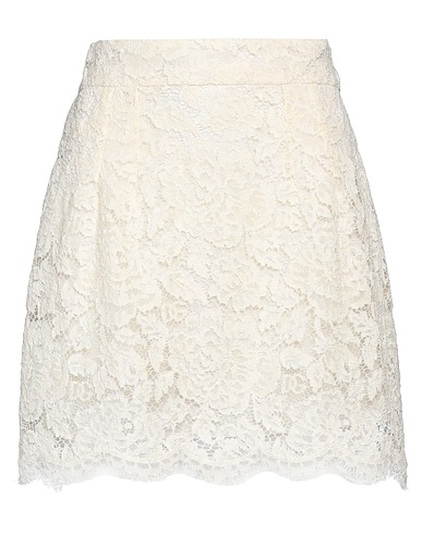 DOLCE&GABBANA Gonna midi Bianco 51% Viscosa, 24% Cotone, 20% Poliammide, 5% Elastan, Seta
