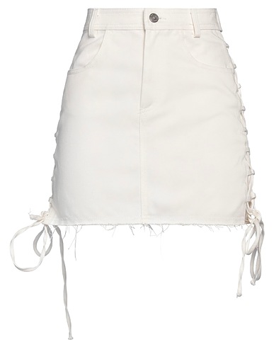 JULFER Gonna jeans Bianco 100% Cotone
