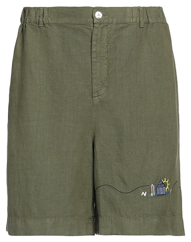 NICK FOUQUET Shorts & Bermuda Military green 100% Linen