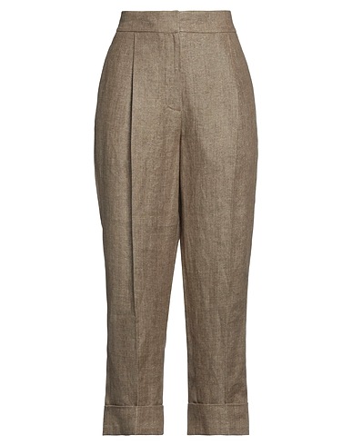BRUNELLO CUCINELLI Casual trouser Sand 98% Linen, 1% Polyamide, 1% Metallic fiber