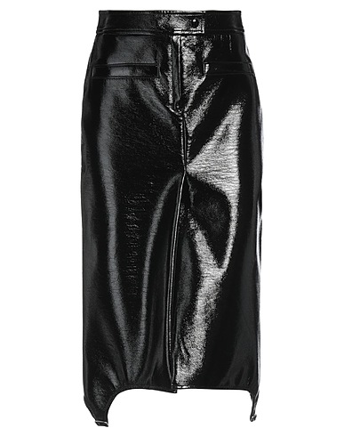 COURRÈGES Midi skirt Black 88% Cotton, 10% Polyurethane, 2% Elastane