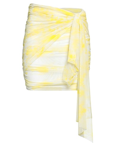 MSGM Mini skirt Pastel yellow 94% Polyamide, 6% Elastane