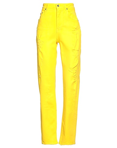DOLCE&GABBANA Denim trousers Yellow 98% Cotton, 2% Elastane
