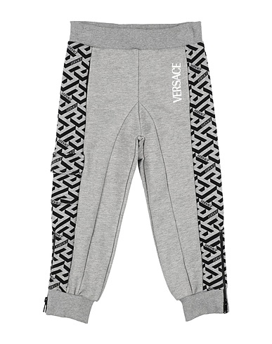 VERSACE YOUNG Casual trouser Light grey 100% Cotton, Elastane, Polyester