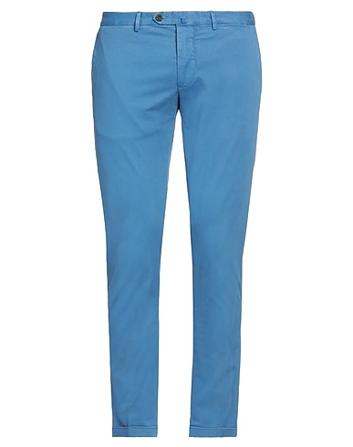 SANTANIELLO Casual pants Pastel blue 97% Cotton, 3% Elastane