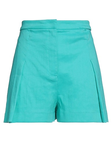 PATRIZIA PEPE Shorts & Bermuda Turquoise 60% Linen, 40% Polyamide