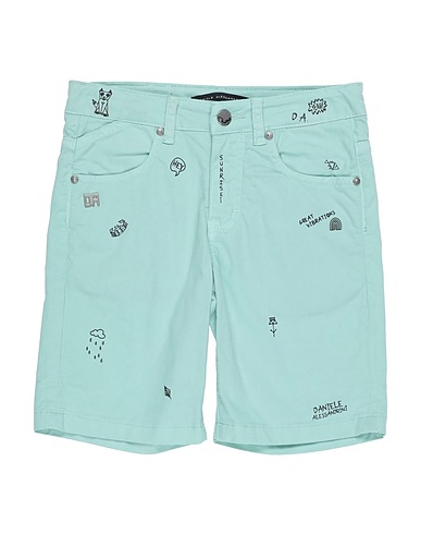 DANIELE ALESSANDRINI Shorts & Bermuda Light green 98% Cotton, 2% Elastane