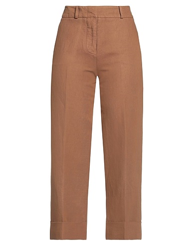 QL2  QUELLEDUE Casual trouser Camel 60% Linen, 40% Cotton
