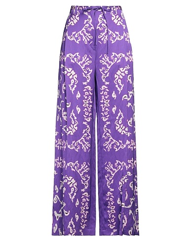 CHRISTIAN WIJNANTS Casual trouser Purple 65% Viscose, 21% Linen, 14% Rayon
