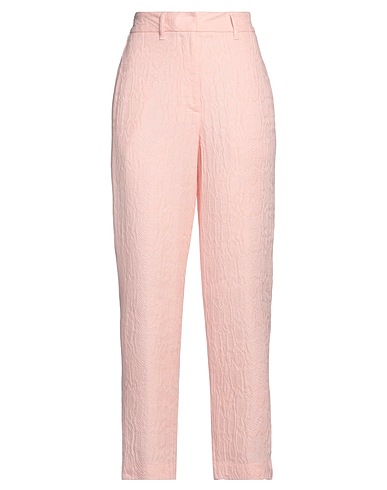 FORTE_FORTE Casual trouser Pink 64% Linen, 32% Cotton, 4% Acrylic