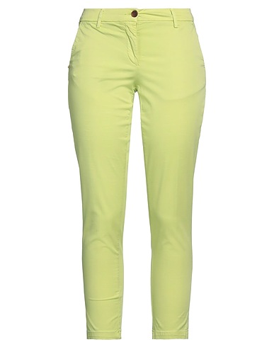 WHITE SAND Casual pants Light green 97% Cotton, 3% Elastane