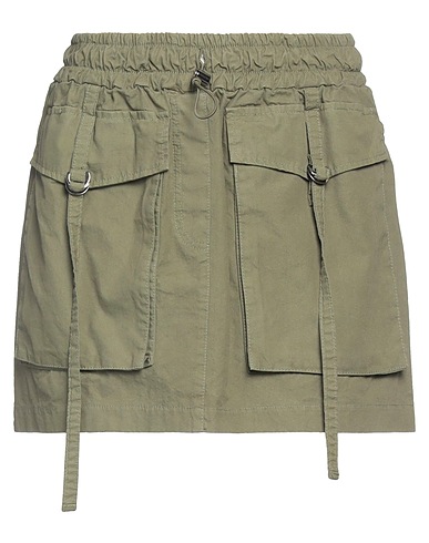 VICOLO Mini skirt DENIM COUTURE Military green 100% Cotton
