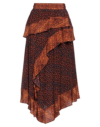 ULLA JOHNSON Midi skirt Burgundy 100% Silk