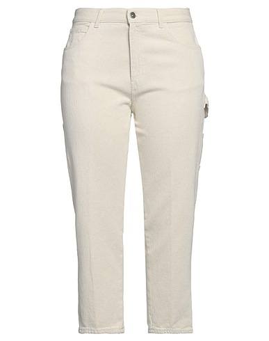 DONDUP Denim trousers Ivory 70% Cotton, 30% Hemp