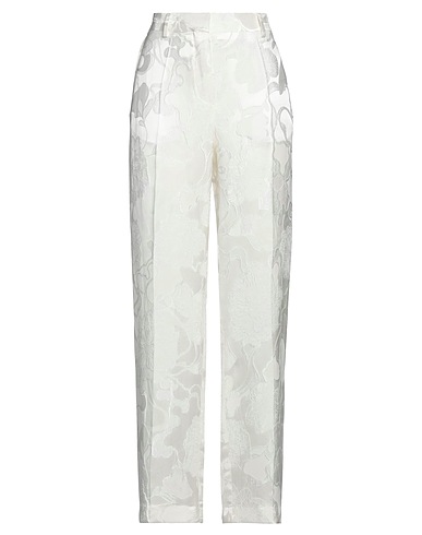 DRIES VAN NOTEN Casual pants White 74% Viscose, 26% Silk