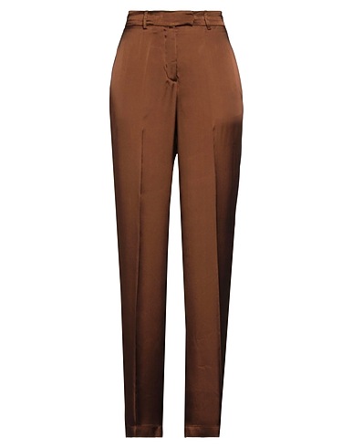 SEMICOUTURE Pantalone Marrone 87% Acetato, 13% Seta