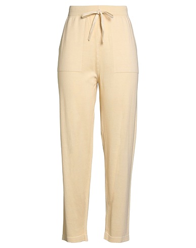 MASSIMO ALBA Casual pants Pastel yellow 85% Cotton, 15% Cashmere