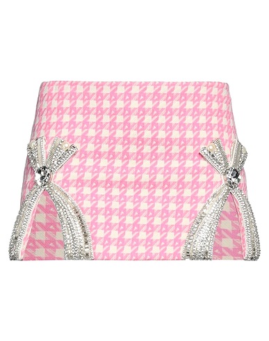 AREA Mini skirt Pink 70% Virgin Wool, 18% Cotton, 12% Polyamide