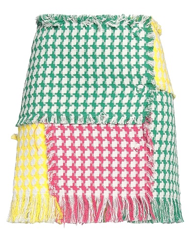 MSGM Mini skirt Green 67% Cotton, 17% Polyester, 7% Acrylic, 6% Viscose, 3% Lyocell