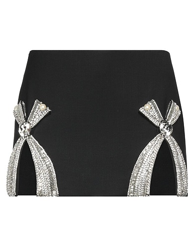 AREA Mini skirt Black 99% Wool, 1% Elastane, Viscose