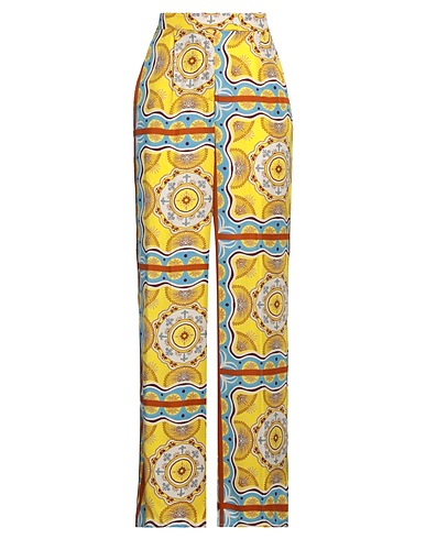 SFIZIO STUDIO Casual trouser Yellow 100% Viscose