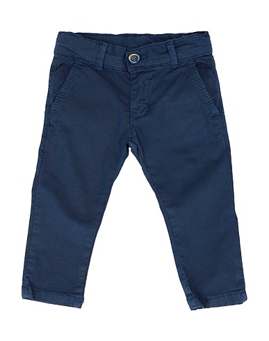 BIKKEMBERGS Casual trouser Navy blue 97% Cotton, 3% Elastane