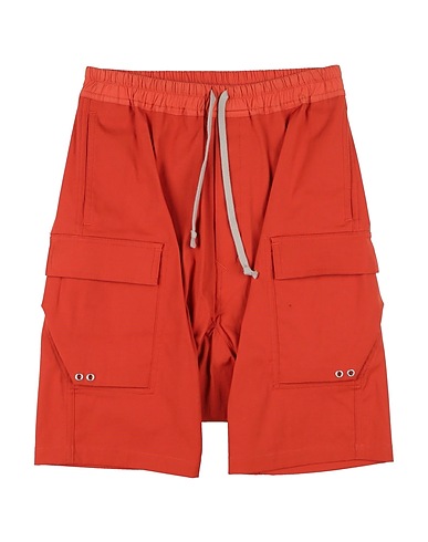 RICK OWENS Shorts & Bermuda Orange 97% Cotton, 3% Elastane