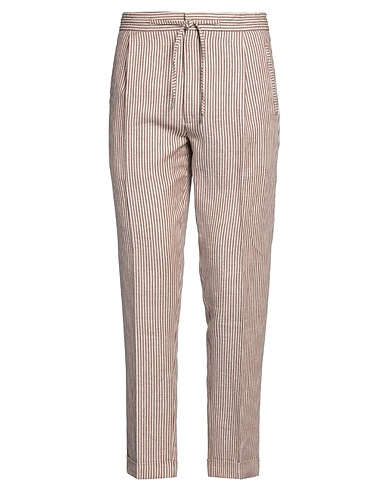 LARDINI Casual pants Brown 76% Linen, 12% Cotton, 12% Polyester