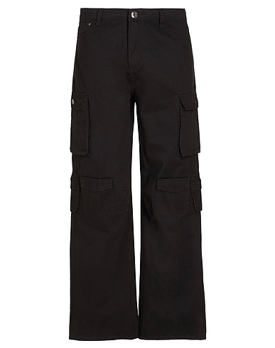 8 by YOOX Cargo COTTON WIDE LEG CARGO PANTS
 Nero 100% Cotone organico