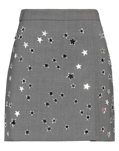 MSGM Mini skirt Grey 96% Virgin Wool, 4% Elastane