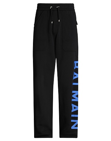 BALMAIN パンツ ブラック コットン 100% / ポリウレタン