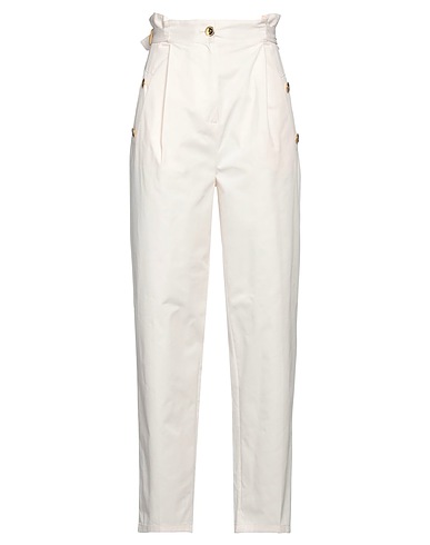 ELISABETTA FRANCHI Pantalone Avorio 100% Cotone