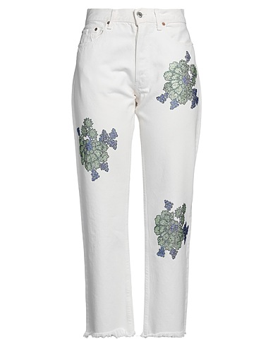 LIBERTY-DOLL Pantaloni jeans Off white 100% Cotone
