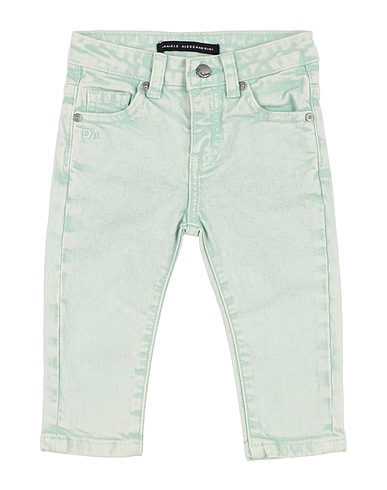 DANIELE ALESSANDRINI Denim trousers Light green 98% Cotton, 2% Elastane