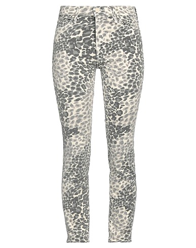 MOTHER Denim trousers Ivory 94% Cotton, 4% Polyester, 2% Elastane