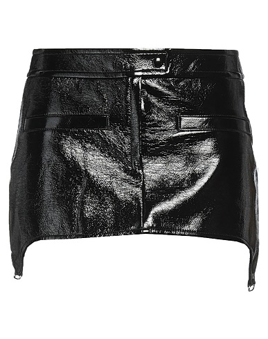 COURRÈGES Mini skirt Black 88% Cotton, 10% Polyurethane, 2% Elastane